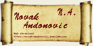 Novak Andonović vizit kartica